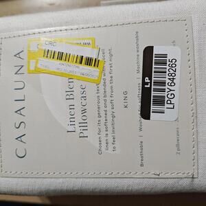 Casaluna King Linen Blend White Color -Pillowcase Set